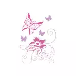 Stencil Acrilex 30002 210 X 150 Mm Cor 1280 Borboletas E Flores 2 