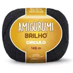 Linha Circulo Amigurumi Brilho 149M Cor 8990 Preto