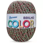 Barbante Supremo Color Brilho 452M Cor 1301-1 Verm-Verde-Prata