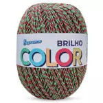 Barbante Supremo Color Brilho 452M Cor 1301-2 Verm-Verde-Ouro