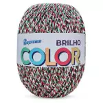 Barbante Supremo Color Brilho 452M Cor 1302-2 Verm-Verde-Branco-Ouro