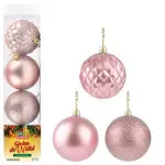 Bola Art Tb Diamante  8Cm Zc484 C/4 Cor Rose