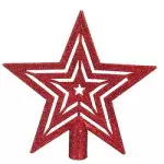 Ponteira Art Estrela Glitter 17Cm Iz1558 Cor Vermelho