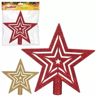 PONTEIRA ART ESTRELA GLITTER 17CM IZ1558