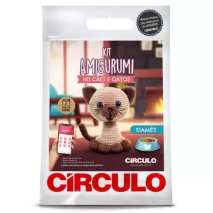 KIT CIRCULO AMIGURUMI CAES GATOS 5 SIAME