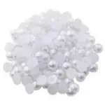 Contas Trama Meia Perola S/Furo12Mm 500G Cor Branco