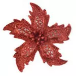 Enf.Art Flor Glitter 11Cm Zc305 C/2 Cor Vermelho