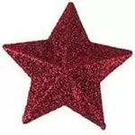 Enf.Art Estrela 7Cm Glitter Zc881 C/4 Cor Vermelho